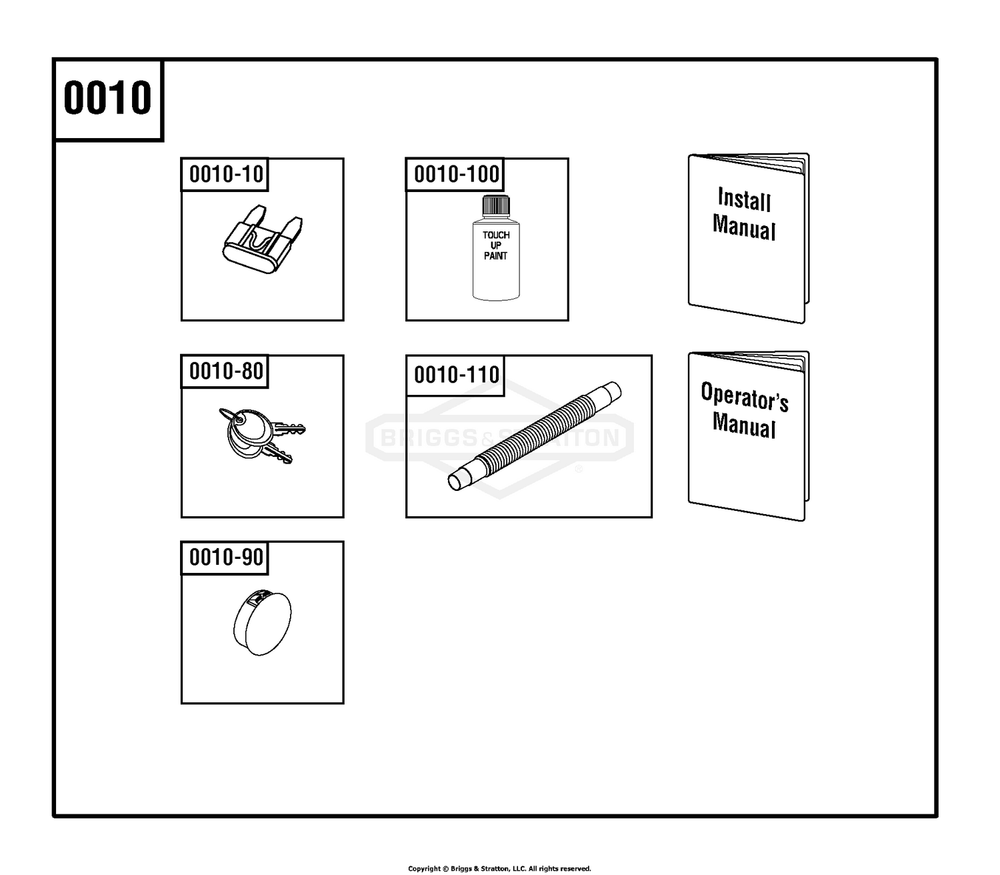 Manuals And Accessories Diagram and Parts List for 040489-03  Briggs and Stratton Generator